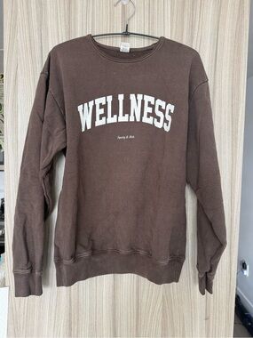 Sporty & Rich Wellness Crewneck Sweatshirt – Chocolate Brown – Size XS